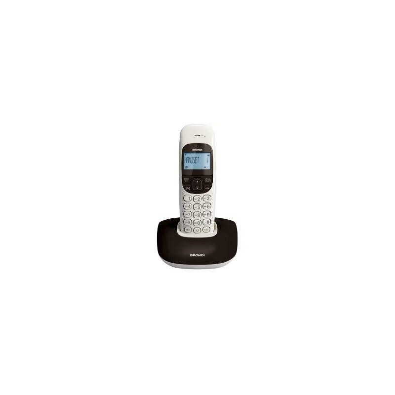 TELEFONO CORDLESS BRONDI NICE NERO-BIANCO VIVAVOCE DISPLAY RETRO