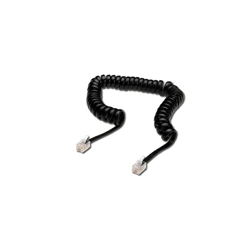 CAVO DI CONNESSIONE PER CORNETTA TELEFONICA A SPIRALE MT 4 COLORE NERO