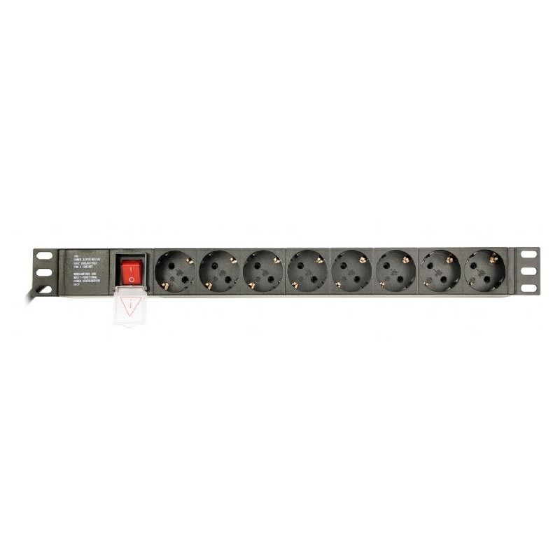 TECHMADE GEMBIRD PDU 8 PRESE SHUKO,1U,16A, CAVO 3MT