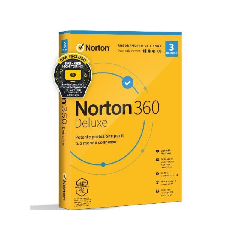 NORTON 360 DELUXE 2023 3 DEVICES 1 YEAR 25GB CLOUD