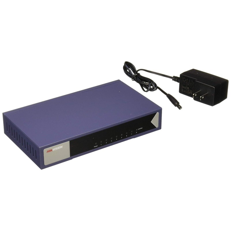 SWITCH HIKVISION 10/100/1000 8 PORTE UNMAN. DESKTOP STEEL CASE
