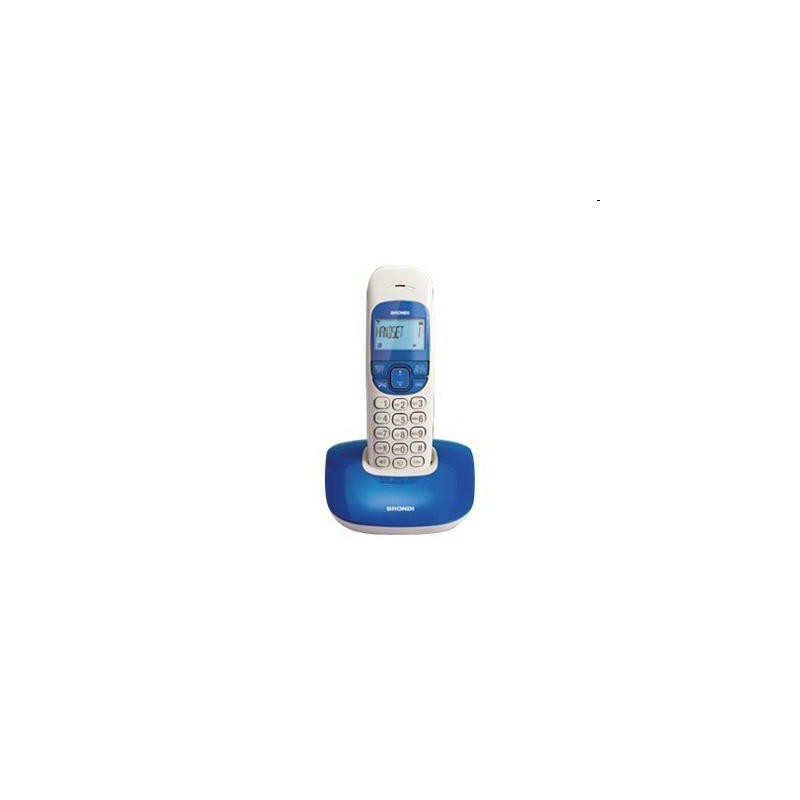 TELEFONO CORDLESS BRONDI NICE BIANCO-BLU VIVAVOCE DISPLAY RETROI