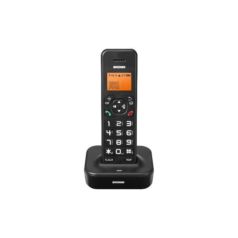 TELEFONO CORDLESS BRONDI BRAVO STAR NERO BIG DIG. VIVAV