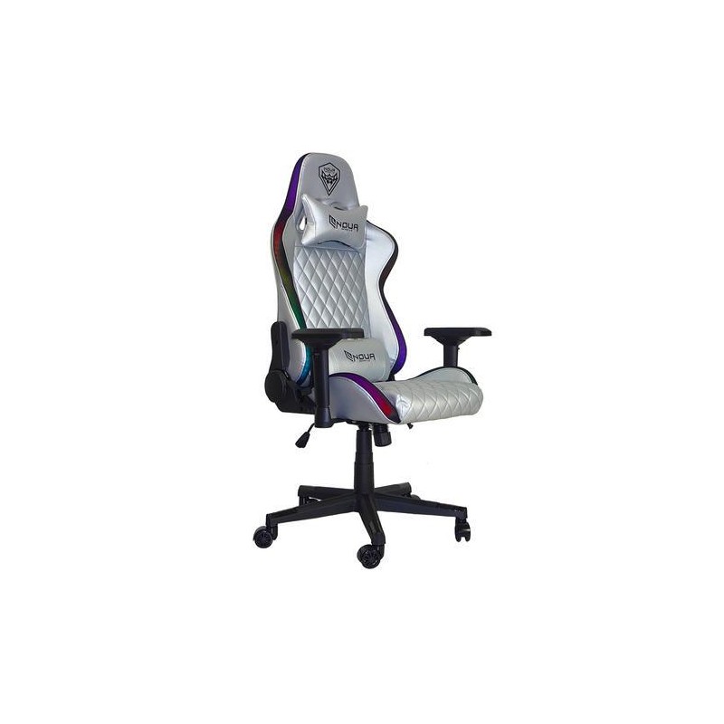 SEDIA GAMING NOUA MAO M9 RGB SILVER BRACCIOLI 4D BASE BUTTERFLY