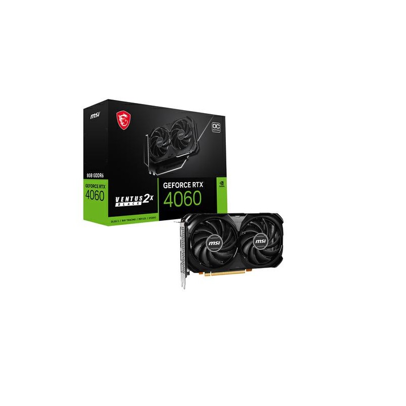 VGA MSI RTX 4060 VENTUS2X BLACK OC EDITION 8GB GDDR6 3*DP HDMI