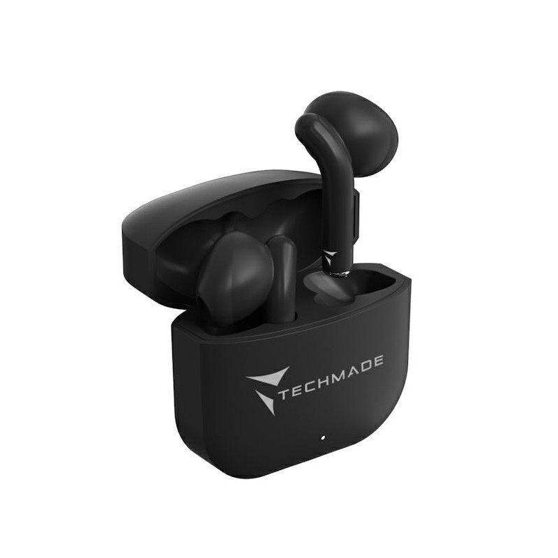 TECHMADE AURICOLARI SENZA FILO CON BOX DI RICARICA TM-XM201-BK