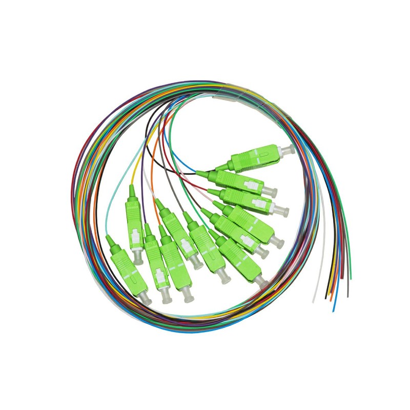 LINK SET 12 CAVI PIGTAIL FIBRA OTT.COLOR. CONN.SC APC SM CF.12PZ